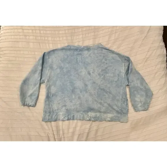 Lulus Ice Wash Tie Dye Crewneck Sweatshirt Blue Women’s Large Cloudcore Coastal - Picture 5 of 14